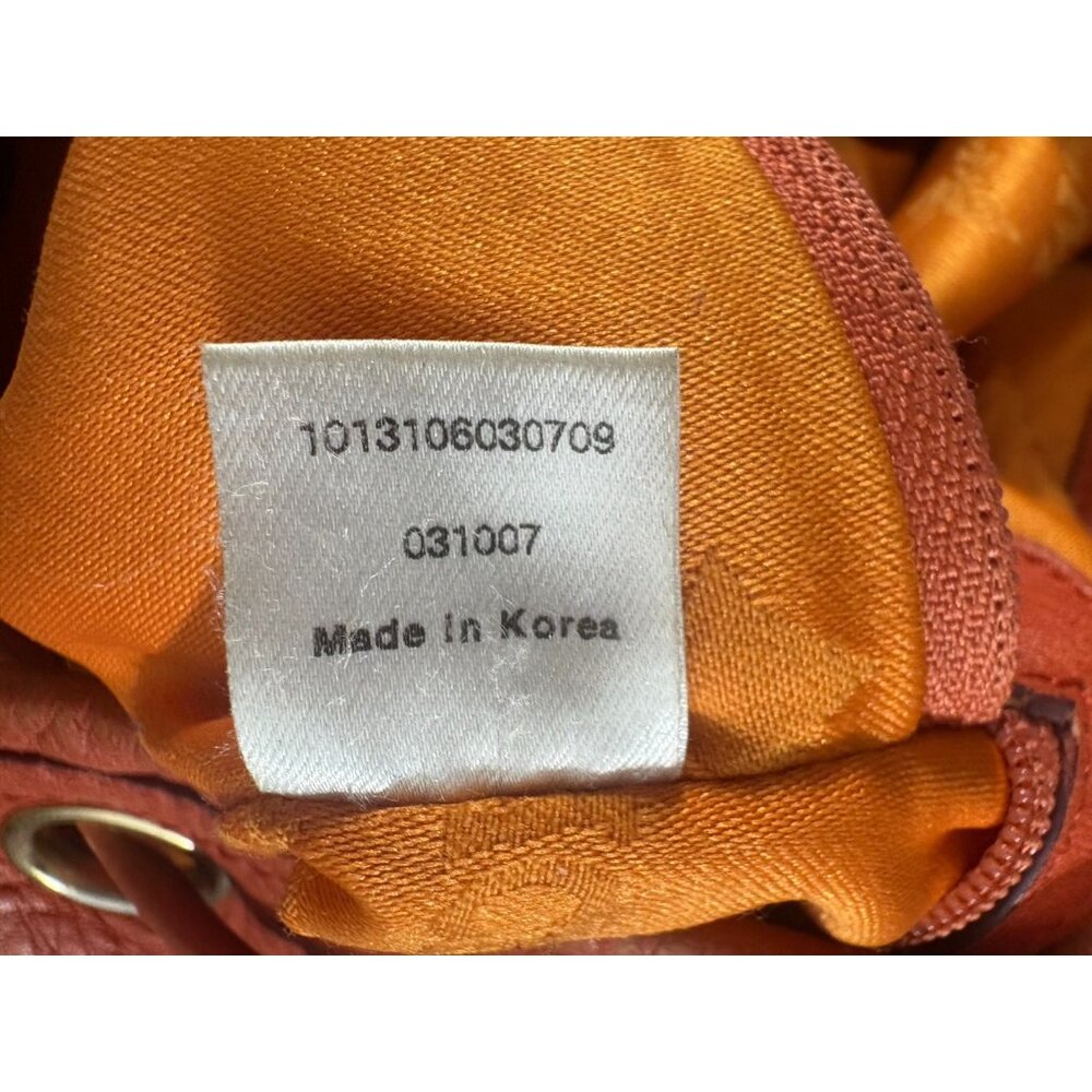 MCM Pebbled Leather Logo bucket bag color orange vintage 80's 90's - Picture 8 of 14